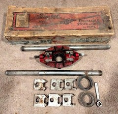 Rare Greenfield Adjustable Stock and Dies 1 1/4 Inch, 1 1/2&Prime; Inch & 2&Prime; Inch (T)