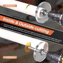 Upgraded 1/4&Prime; Hex Shank PVC Pipe inside Cutter (4 PCS Titanium Coated Saw Blades