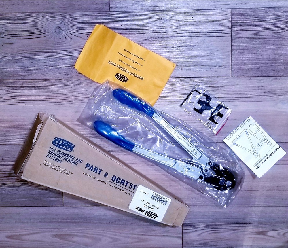 NEW WITH INSTRUCTIONS QCRT3TN ZURN 1/2&Prime; PEX CRIMP/COMPRESS CRIMPING TOOL QCRT-3T