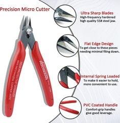 Wire Cutters Set 5 Inch Micro Flush Cutter Side Cutting Pliers | 2pc 5&Prime; diagonal