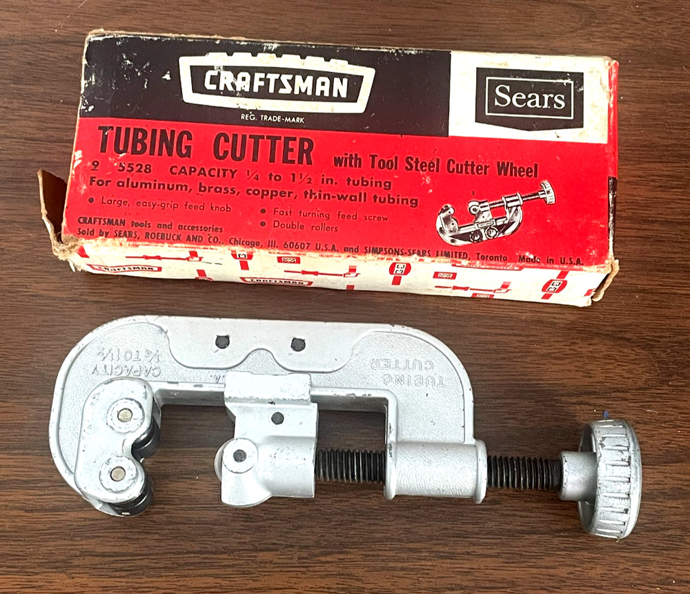 Vintage Craftsman USA Model 9- 5528 Tubing Cutter in Box 1/4&Prime;&ndash; 1 1/4&Prime;