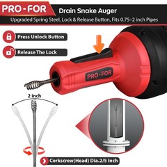 -FOR Drain Auger, 16.4FT Plumbing Snake Drain Clog , Manual & Drill Powered D&hellip;
