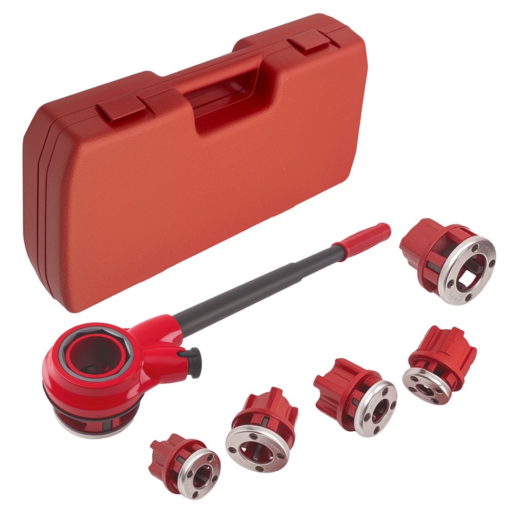 Ratchet Pipe Threading Threader Die Bar Head Handle Tools Set 1/4&rdquo; 3/4&rdquo; Manual