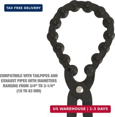 OEMTOOLS 27045 Exhaust Cutter, Cuts 3/4&Prime; to 3-1/4&Prime; Pipe, Durable Chain Cutter To
