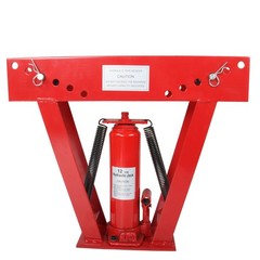 Red Steel 12 Ton Adjustable Roller Manual Hydraulic Pipe Bender w/ 6 Dies Size