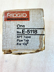 RIDGID E-5118 1-1/4&rdquo; NPT Pipe Tap &ndash; Genuine OEM Tool