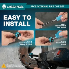 Libraton Inside Pipe Cutter for PVC Pipe, Internal Plastic Cutter Plumbing Tools