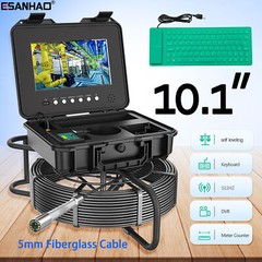 50M Pipe Inspection Camera with 512HZ Sonde Self-leveling Meter Counter Keyboard