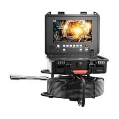 50m Sewer Drain Pipe Inspection Camera w/ 512HZ Locator 9&Prime; Monitor Self-Leveling