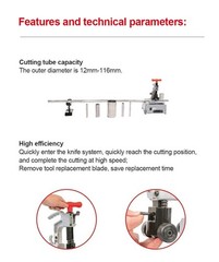 PC116 Stainless Steel Pipe Galvanized Copper Pipe Electric Pipe Cutting Machine