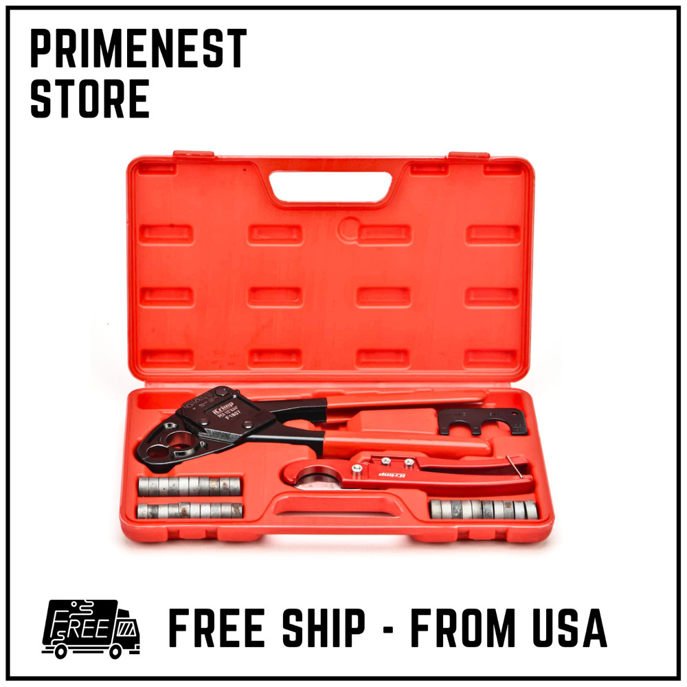 Angle PEX Crimping Tools Combo Kits for 1/2&Prime; & 3/4&Prime; Pex Crimp Rings