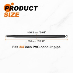 PVC Spring Tube Bender 16.3mm OD 520mm Long PVC Bender Pipe Bender Black