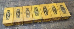 Lot of 7 Oster X-1 Bolt Pipe Dies &ndash; New Old Stock &ndash; Unused &ndash; 1/4 to 2 inch