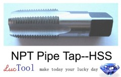 1/16-27 NPT Pipe Tap HSS NPT Taper Thread Uncoated Bright Threading Premium
