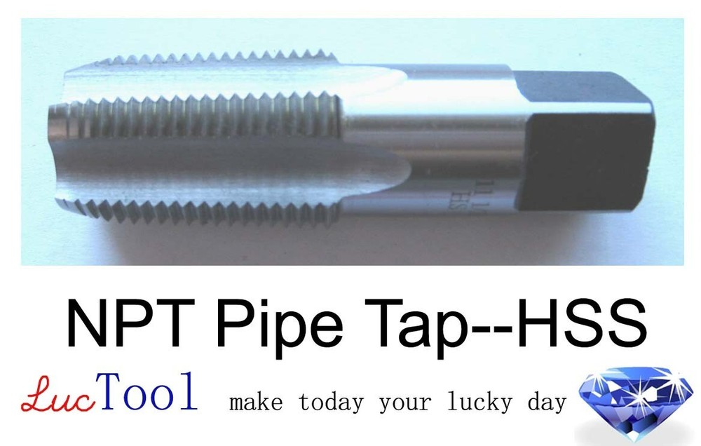 1/8-27 NPT Pipe Tap HSS NPT Taper Thread Uncoated Bright Threading Premium