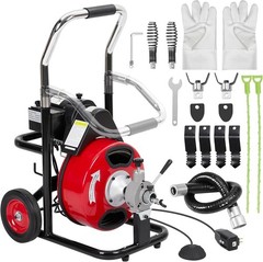 3/8in 100FT Electric Drain Cleaner Machine Auto-Feed Snake Machine for 1-4&Prime; Pipe