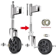 Spring Loaded Gate Casters 6&rdquo; Heavy Duty Gate Caster Wheels with Hardware