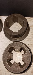 Antique Early Reed Mfg Co Pipe Threader Set w/ Box 1/2&ndash;1&frac14; R Dies Erie PA