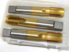3 pcs VERMONT 3/4-14 TiN Coated 4 Flutes NPSC Straight Pipe Taps Extra Long USA
