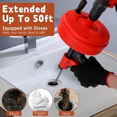 New 50 FT Double Mode Drain Snake Tools, 11-in-1 Drain Auger for Sink and Dra&hellip;