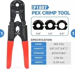 PEX Crimping Tool Set for Copper Crimp Ring and PEX Cinch Clamp, Crimping and&hellip;