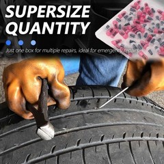 100PCS Tire Repair Kit with Tools for Emergency Flat Tire Fixes
