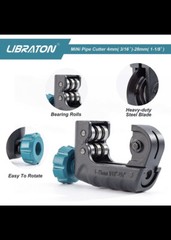 Mini Tubing Cutter 3/16&Prime; to 1-1/8&Prime; + Deburring Tool for Copper Aluminum