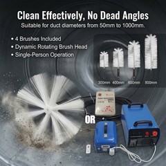 Portable 2&Prime;-40&Prime; HVAC Duct Cleaning Machine 49ft Flexible Shaft w Rotating Brush