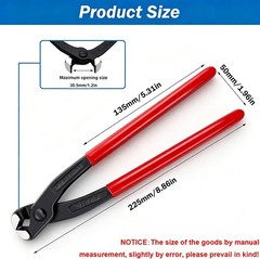 9 Inch Carbon Steel Hose Clamp Crimping Tool Ear Clamp Pliers Pinch Tool Red
