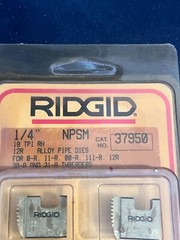 RIDGID 1/4&Prime; NPSM Alloy Steel Pipe Dies 37950 &ndash; 1 Pack