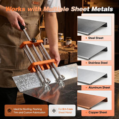 Sheet Metal Bender 2 Station Sheet Metal Roller Tool, 7 in Metal Roofing Tools f