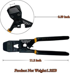 PEX Cinch Tool Kit 3/8&Prime;-1&Prime; Stainless Steel Clamp Crimper & Pipe Cutter with Case