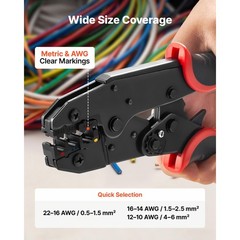 Uimoso Ratcheting Wire Crimper Tool 22-10 AWG for Electrical Connectors
