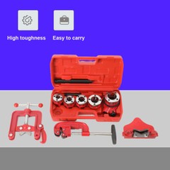 Pipe Threader Ratchet Type Set 5 Dies 1/2&Prime; Up to 2&Prime; Pipe Cutter Threading Tool