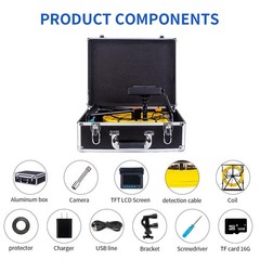 Industrial Pipe Inspection Camera Endoscope Aluminum Box 8500MHA Battery (40M)