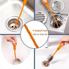 Drain Snake Hair Clog Remover 8PCS 25in Drain Auger Cleaner Tool