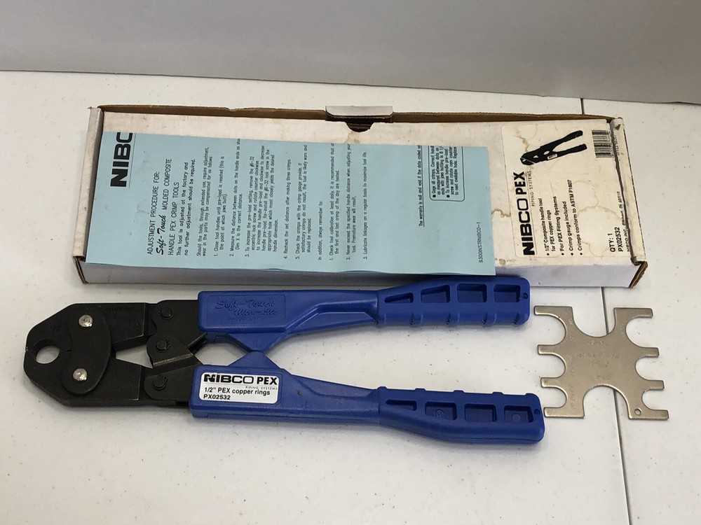 NIBCO PX02532 1/2&Prime; PEX Copper Ring Crimp Tool & Gauge conforms to ASTM F1807