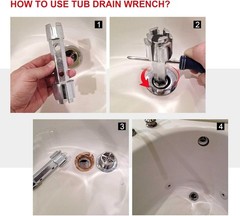Professional-Grade Tub Drain Removal Tool &ndash; 6 Inch Heavy-Duty Aluminum Wrench