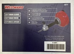 Westward 6ATY1 Drain Cleaner, Manual or Drill Operated, 5/16 in x 25 ft