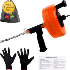 Drain Auger 50FT, Drain Snake with Drill Adapter, Plumbing Snake Clog Remover Us