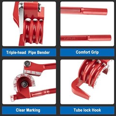 3 In 1 Tubing Bender 0-180 Degrees Tube Bender Manual Pipe Bender Tool For 1/4..