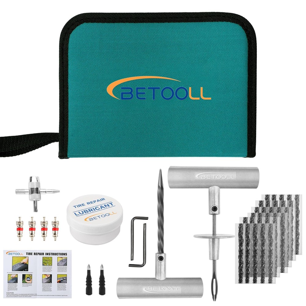 Tire Repair Kit, 44 Pcs Professional Heavy Duty Universal Emergency Flat Tire&hellip;
