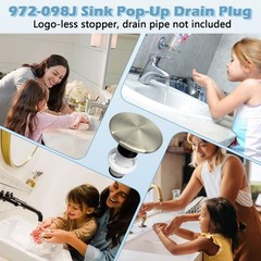 972-098J Plumbing-Equipment Brushed Nickel Drain Sink Stopper, Silver