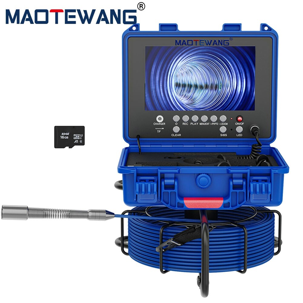 MAOTEWANG Sewer Camera Pipe Inspection Camera Meter Counter 9in 1080p Screen 30m
