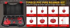 7pcs PVC Pipe Reamer Kit PVC Fitting Plastic ABS Socket Saver for 1/2&Prime; Drills