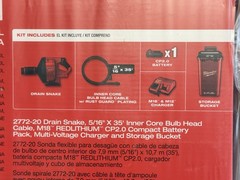 Milwaukee 2772A-21 M18 FUEL 5/16-Inch x 35-Foot Drain Snake Kit &ndash; SEALED