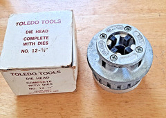 Toledo No. 12 1/2&Prime; Drop Head Pipe Threading Die Head NEW NOS FREE SHIPPING