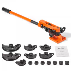 Pipe Tube Bender 3/8 In. to 1 In. OD Manual Pipe Tube Bender with 7 Bending Dies