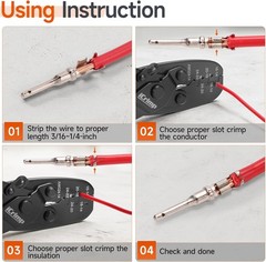 iCrimp Non Insulated Open Barrel Terminal Crimp Tool &ndash; Wire Crimper for Molex, D