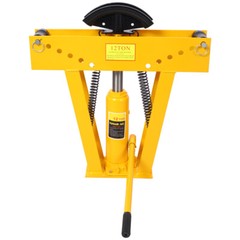 12 Ton Pipe Bender Manual Hydraulic, Piping Bending Exhaust Tube Fabric w/6 Dies